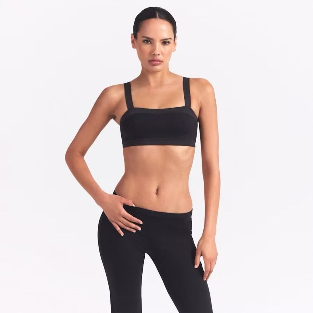 Nike Skims Matte Shine Mix Straight Neck Bra Obsidian Ingenious Size Small